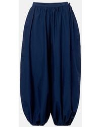 Polo Ralph Lauren - Belted Cotton And Silk Balloon Pants - Lyst