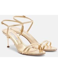 Manolo Blahnik - Ciagalo Metallic Leather Sandals - Lyst