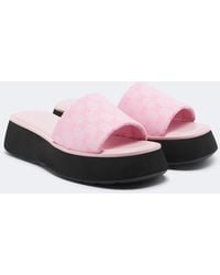 Gucci - Gg Canvas Platform Slides - Lyst