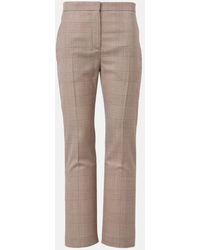 McQueen - Kickback Checked Wool Flared Pants - Lyst