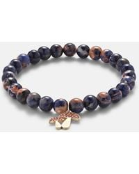Sydney Evan - 14kt Gold Beaded Bracelet With Sapphires And Sodalite - Lyst