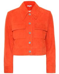 Ganni Giacca in suede Salvia - Rosso