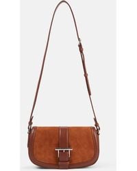 McQueen - Sac A Bandouliere T-Bar Small En Daim - Lyst