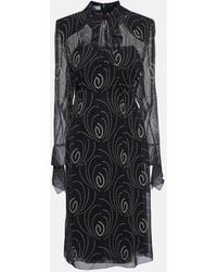 Prada - Printed Silk Blend Dress - Lyst