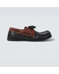 Loewe - Campo Leather Boat Shoes - Lyst