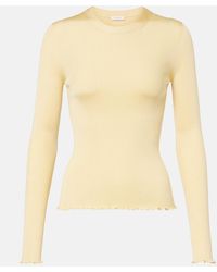 Alaïa - Ribbed-Knit Silk-Blend Top - Lyst