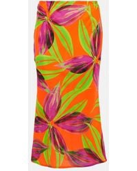 Louisa Ballou - Gonna Midi Con Stampa - Lyst