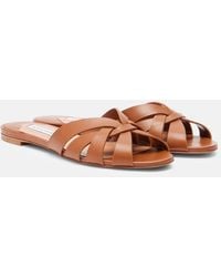 Aquazzura - Copacabana Leather Slides - Lyst