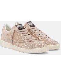 Golden Goose - Ball Star Embellished Suede Sneakers - Lyst