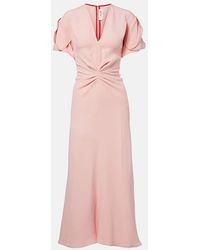 Victoria Beckham - Gathered Midi Dress - Lyst