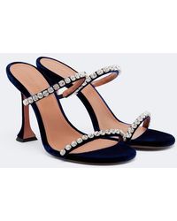 AMINA MUADDI - Gigi Embellished Velvet Sandals - Lyst
