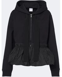 Patou - Peplum Cotton Zip-Up Hoodie - Lyst