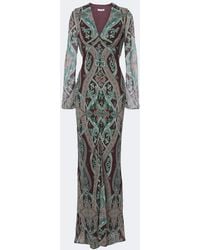 Veronica Beard - Daciana Printed Silk Georgette Maxi Dress - Lyst