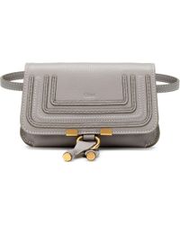 Chloé Marcie Leather Belt Bag - Gray