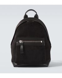Tom Ford - Buckley Leather-Trimmed Suede Backpack - Lyst