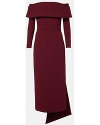 Emilia Wickstead - Derika Off-Shoulder Crepe Midi Dress - Lyst