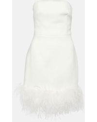 Rebecca Vallance - Bridal Evelyn Feather-trimmed Minidress - Lyst