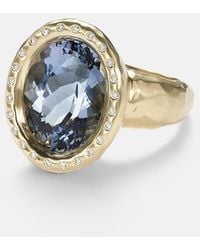 Octavia Elizabeth - Ring Tribute Aus 18Kt Gelbgold Mit Diamanten Und Beryl - Lyst