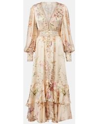 CAMILLA - Embellished Printed Silk Maxi Dress - Lyst