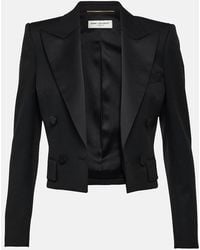 Saint Laurent - Cropped Tuxedo Jacket - Lyst