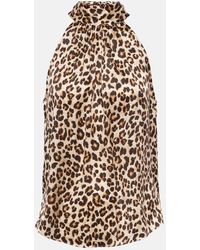 Veronica Beard - Tanisha Leopard-print Silk-blend Top - Lyst