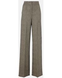 Max Mara - Cognac Houndstooth Wool-Blend Straight Pants - Lyst