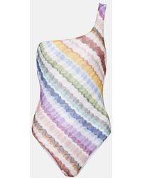 Missoni - Zigzag One-Shoulder Swimsuit - Lyst