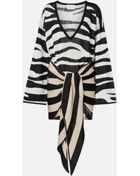 The Attico - Knitted Zebra-Print Minidress - Lyst