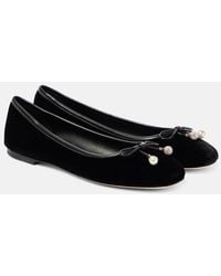 Jimmy Choo - Elme Velvet Ballet Flats - Lyst
