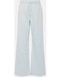 Vince - High-Rise Cotton Twill Wide-Leg Pants - Lyst