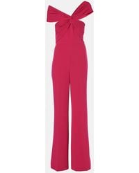 Roland Mouret - Gathered Cady Wide-Leg Jumpsuit - Lyst