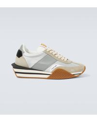 Tom Ford - James Suede-trimmed Sneakers - Lyst