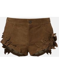 Isabel Marant - Kevana Floral-Applique Suede Shorts - Lyst