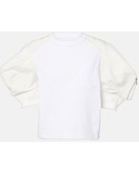 Sacai - Puff-Sleeve Cotton-Blend T-Shirt - Lyst