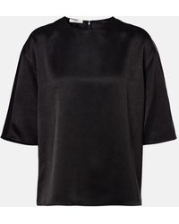 Vince - Satin T-Shirt - Lyst