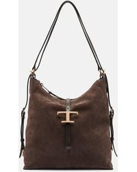 Tod's - T Timeless Small Suede Tote Bag - Lyst