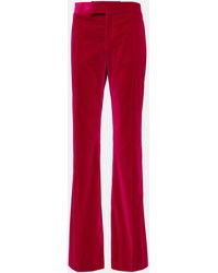 Tom Ford Hose mit weitem Bein aus Baumwollsamt - Rot