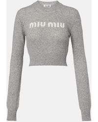 Miu Miu - Cropped-Pullover Aus Wolle Und Kaschmir - Lyst