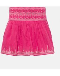 Isabel Marant - Picadilia Smocked Cotton Miniskirt - Lyst