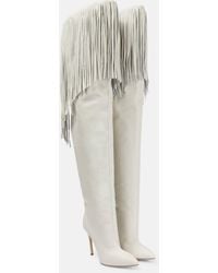 Paris Texas - Fringed Leather Over-the-knee Boots - Lyst