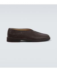 Lemaire - Piped Leather Slip-On Shoes - Lyst