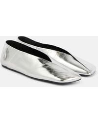 Jil Sander - Metallic Leather Ballet Flats - Lyst