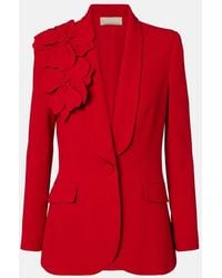 Elie Saab - Floral-Applique Cady Blazer - Lyst