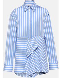 JW Anderson - Striped Peplum Cotton Shirt - Lyst