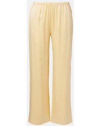 Asceno - Loreto Silk Charmeuse Wide-Leg Pants - Lyst