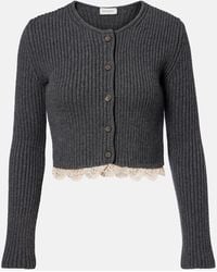 Magda Butrym - Cropped Crochet-Trimmed Cashmere Cardigan - Lyst