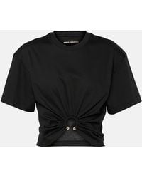 Rabanne - Gathered Cotton Jersey Crop Top - Lyst
