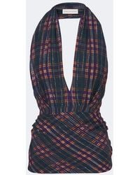 Dries Van Noten - Plaid Lame Halterneck Top - Lyst