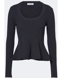 Alaïa - Peplum Wool-Blend Top - Lyst
