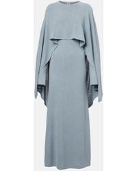 TOTEME - Cape-Detail Silk Boucle Maxi Dress - Lyst